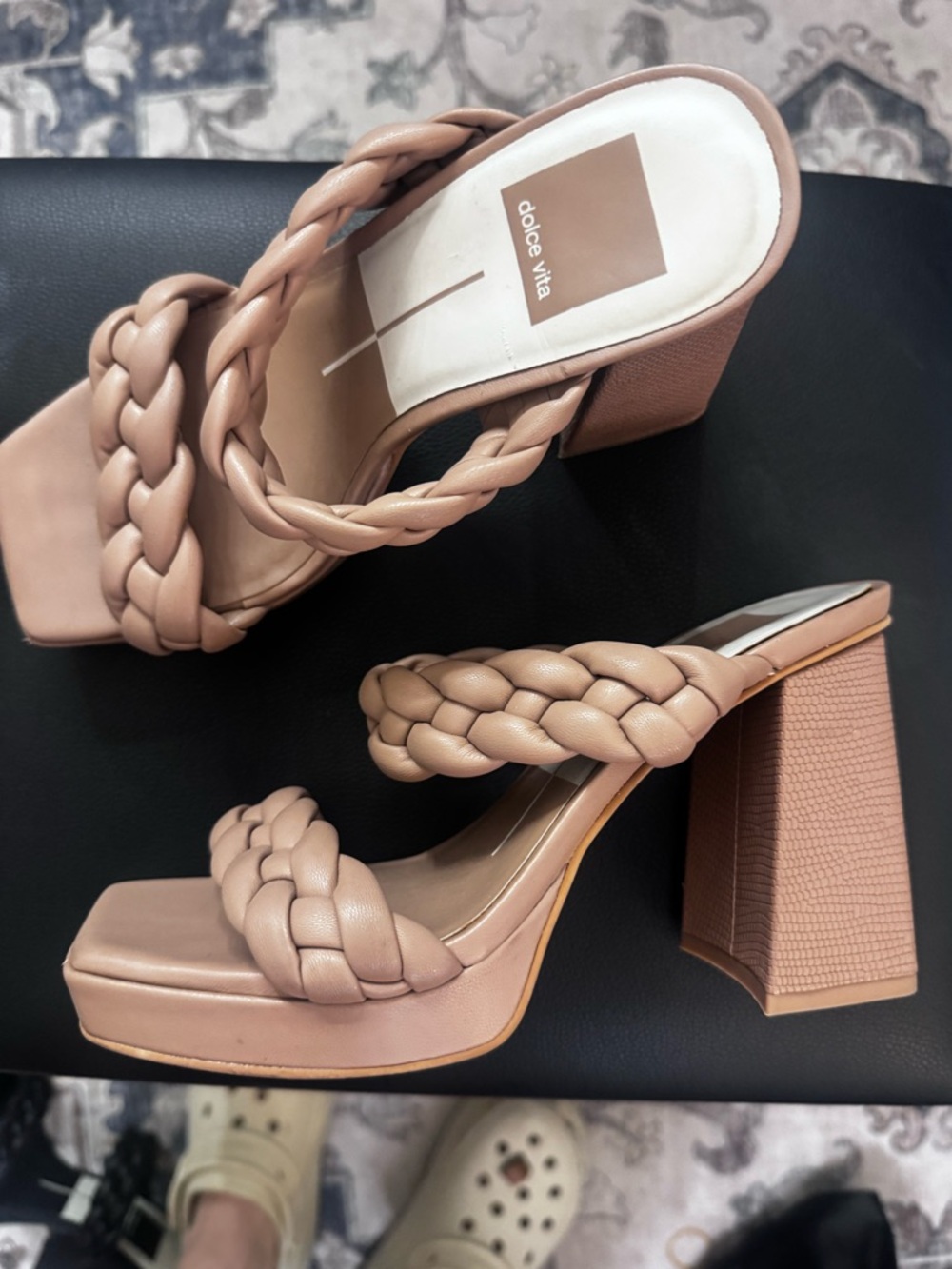 Dolce Vita Blush Braided Platform Block Heel Sandals